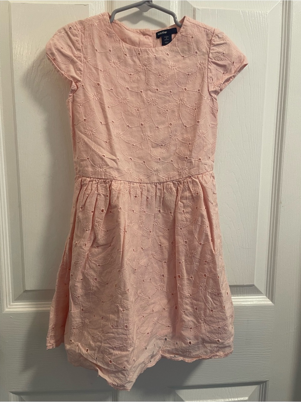 GAP Light Pink Eyelet Short Sleeve Dress